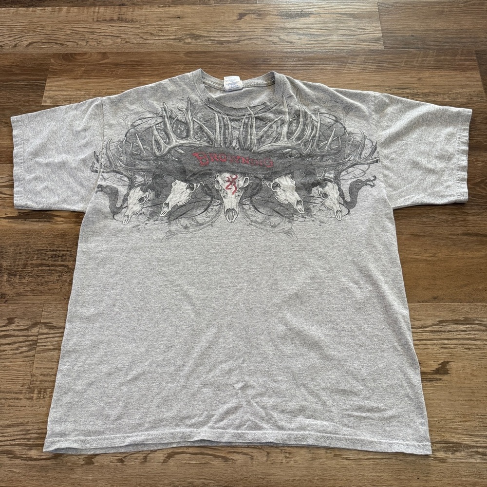 Browning deer skull Gray Short Sleeve Tee XL